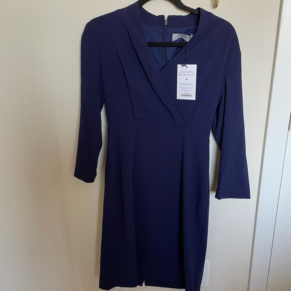 MM Lafleur Sheath Dress — Navy Blue, EUC